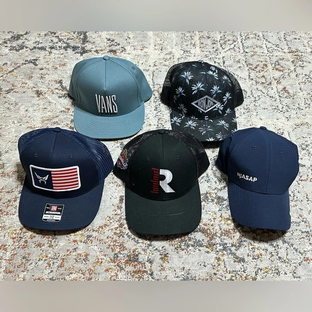 NIKE VANS RON JON Baseball caps 5 piece Hat bundle